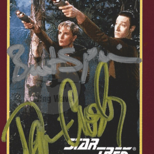 1991 Star Trek 25th Anniversary Card #50 “The Arsenal of Freedom” – Dual Autograph Denise Crosby & Brent Spiner (COA, Sealed Case)