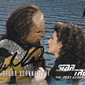 Signed Card – Worf with Deanna Troi Star Trek: The Next Generation (Michael Dorn)